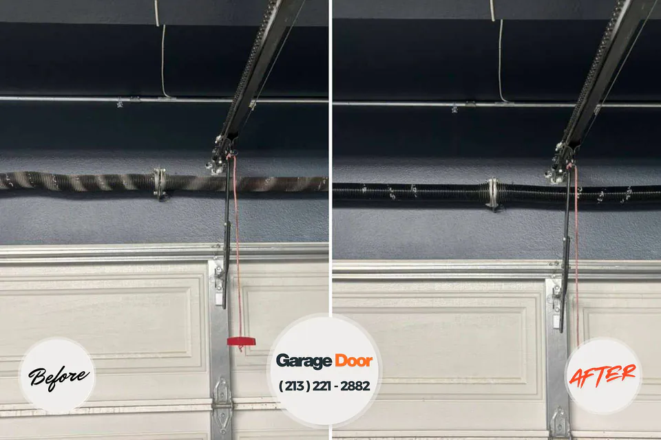 Before and after: garage door repair Arbury Hills, IL